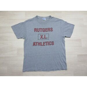 Vintage 80s Rutgers Athletics T-shirt Men's (XL) Scarlet Knights Single Stitch